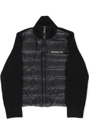 Moncler Enfant Quilted Panel Knit Jacket