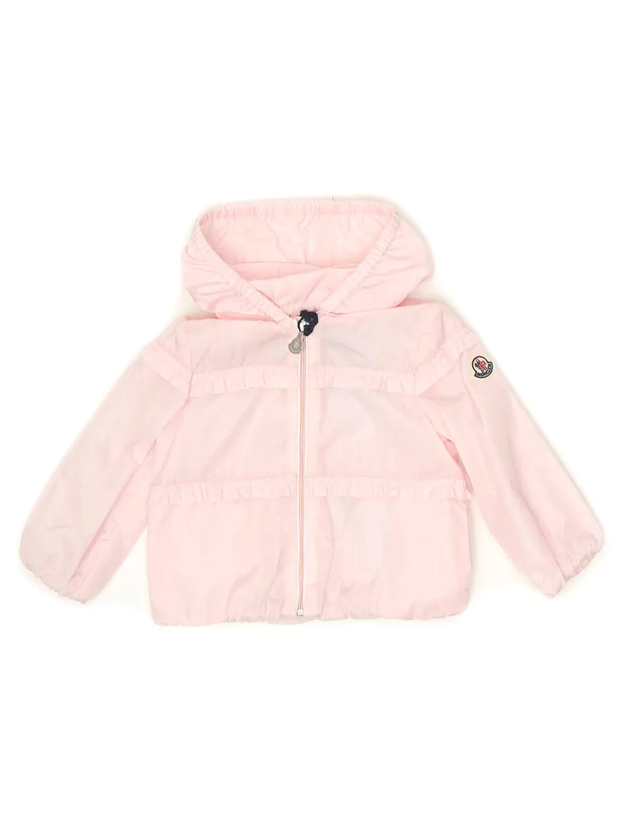 Moncler Enfant Ruffle Detail Hooded Jacket