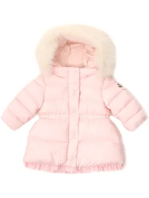 Moncler Enfant Ruffled Hooded Coat