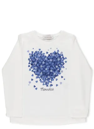 Monnalisa Hearts Printed Long Sleeve T-Shirt