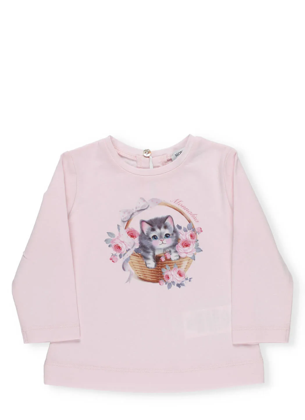 Monnalisa Kitten Printed Long Sleeve T-Shirt
