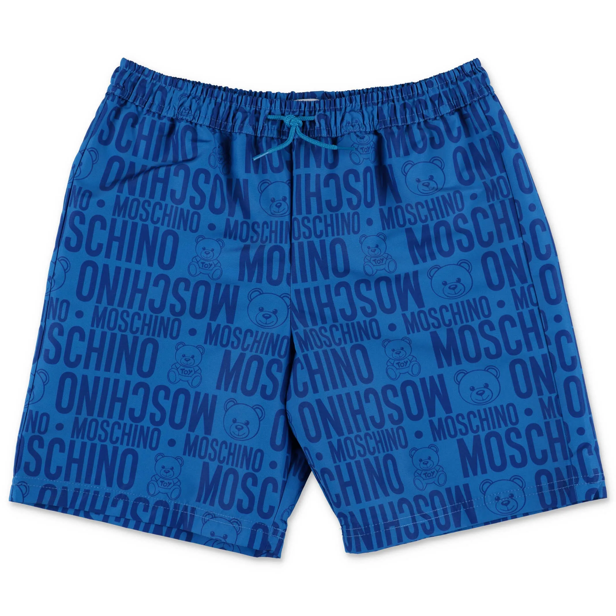 Moschino Kids Allover Logo Printed Swim Shorts