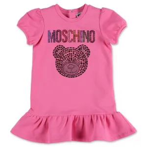 Moschino Kids Embellished Teddy Bear Logo T-Shirt Dress
