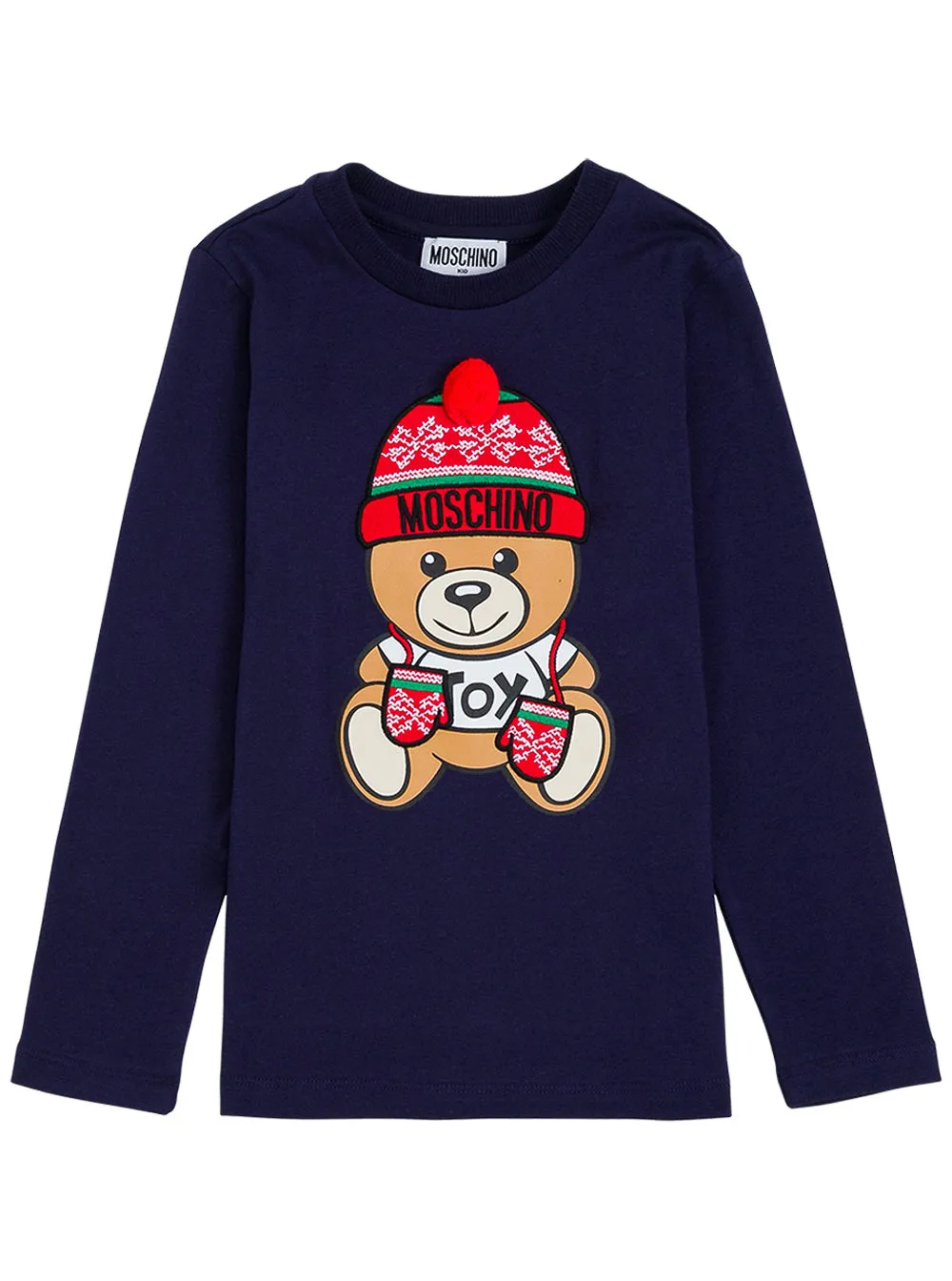 Moschino Kids Holiday Teddy Bear Long-Sleeve T-Shirt