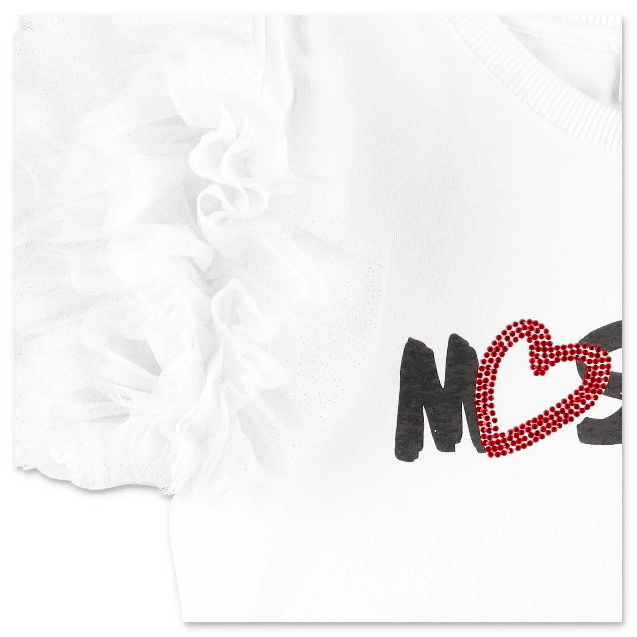 Moschino Kids Logo Printed Ruffled Sleeve T-Shirt