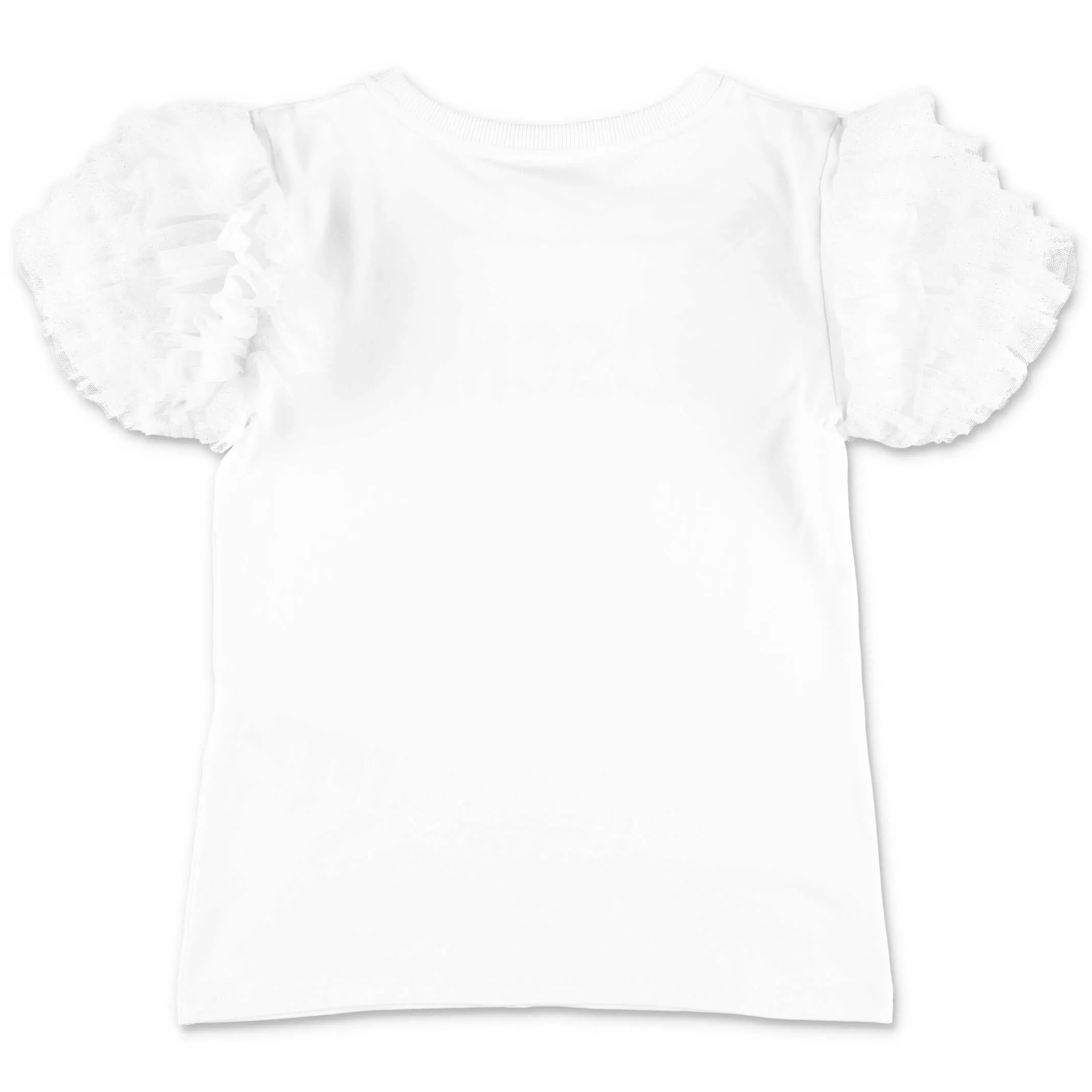 Moschino Kids Logo Printed Ruffled Sleeve T-Shirt