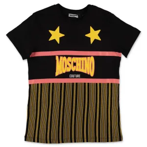 Moschino Kids Pinstriped Logo Print T-Shirt
