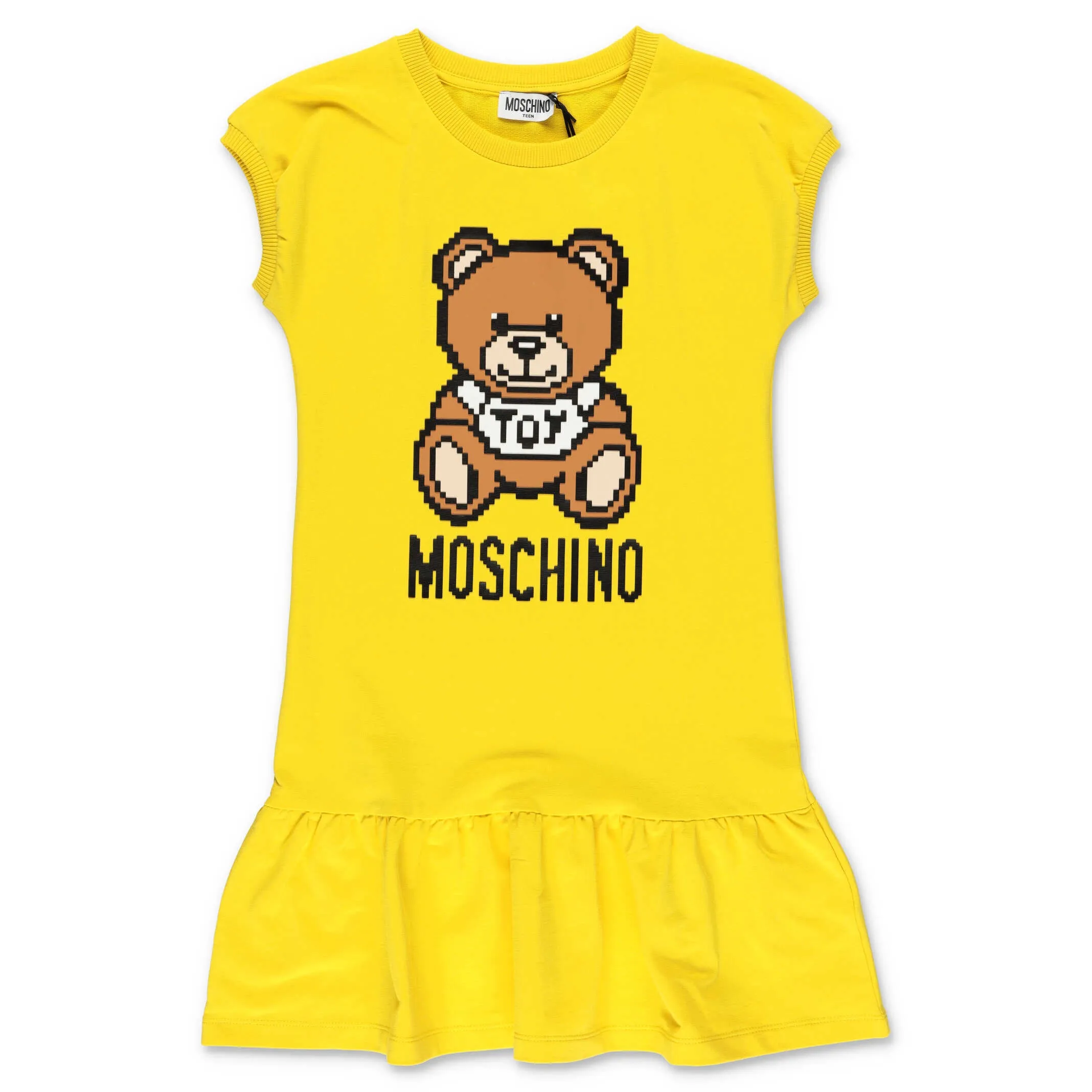 Moschino Kids Teddy Bear Logo Printed Crewneck Dress