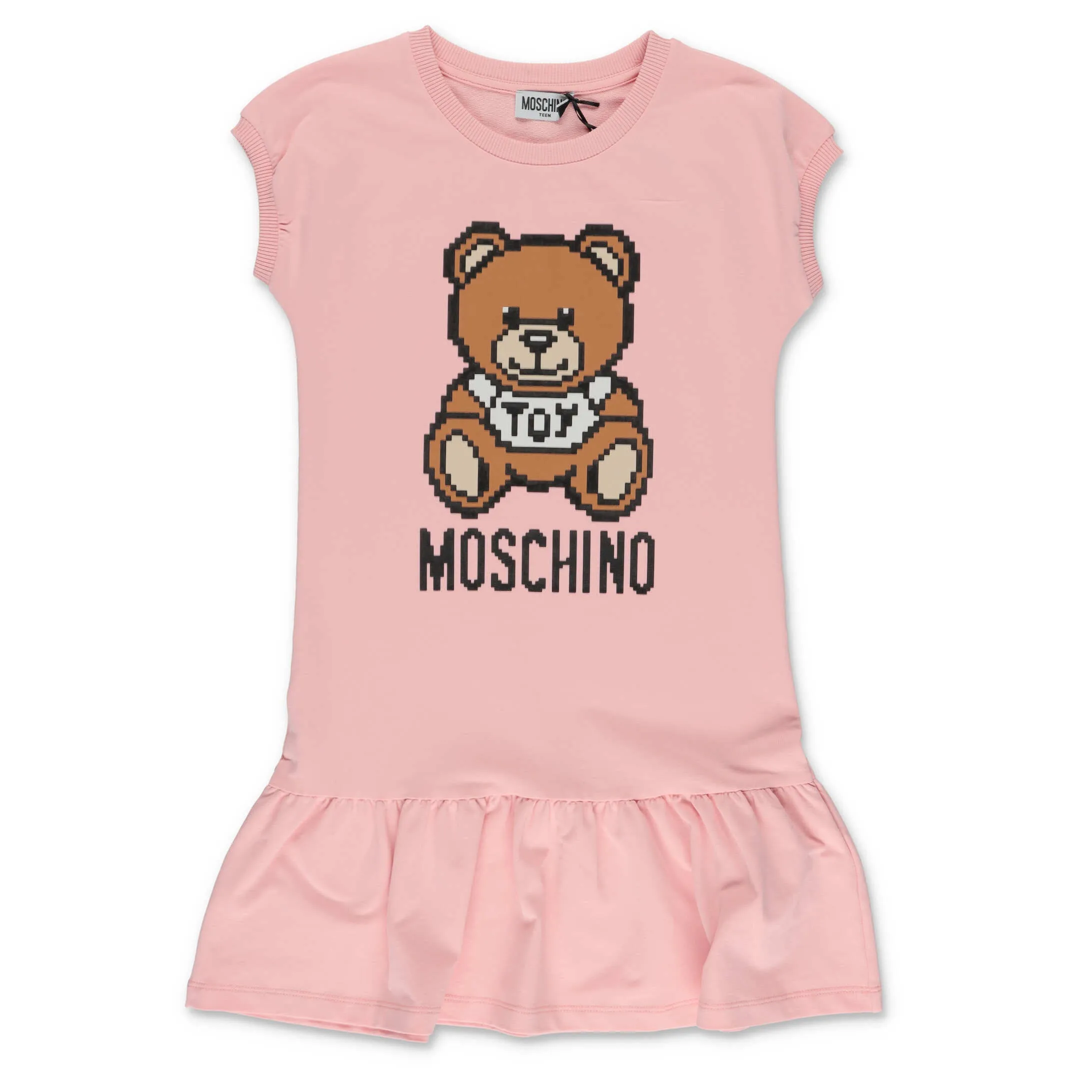 Moschino Kids Teddy Bear Logo Printed Crewneck Dress
