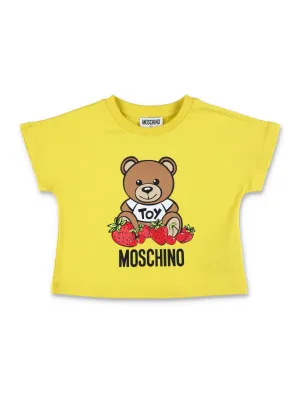 Moschino Kids Teddy Bear Logo Printed Crewneck T-Shirt