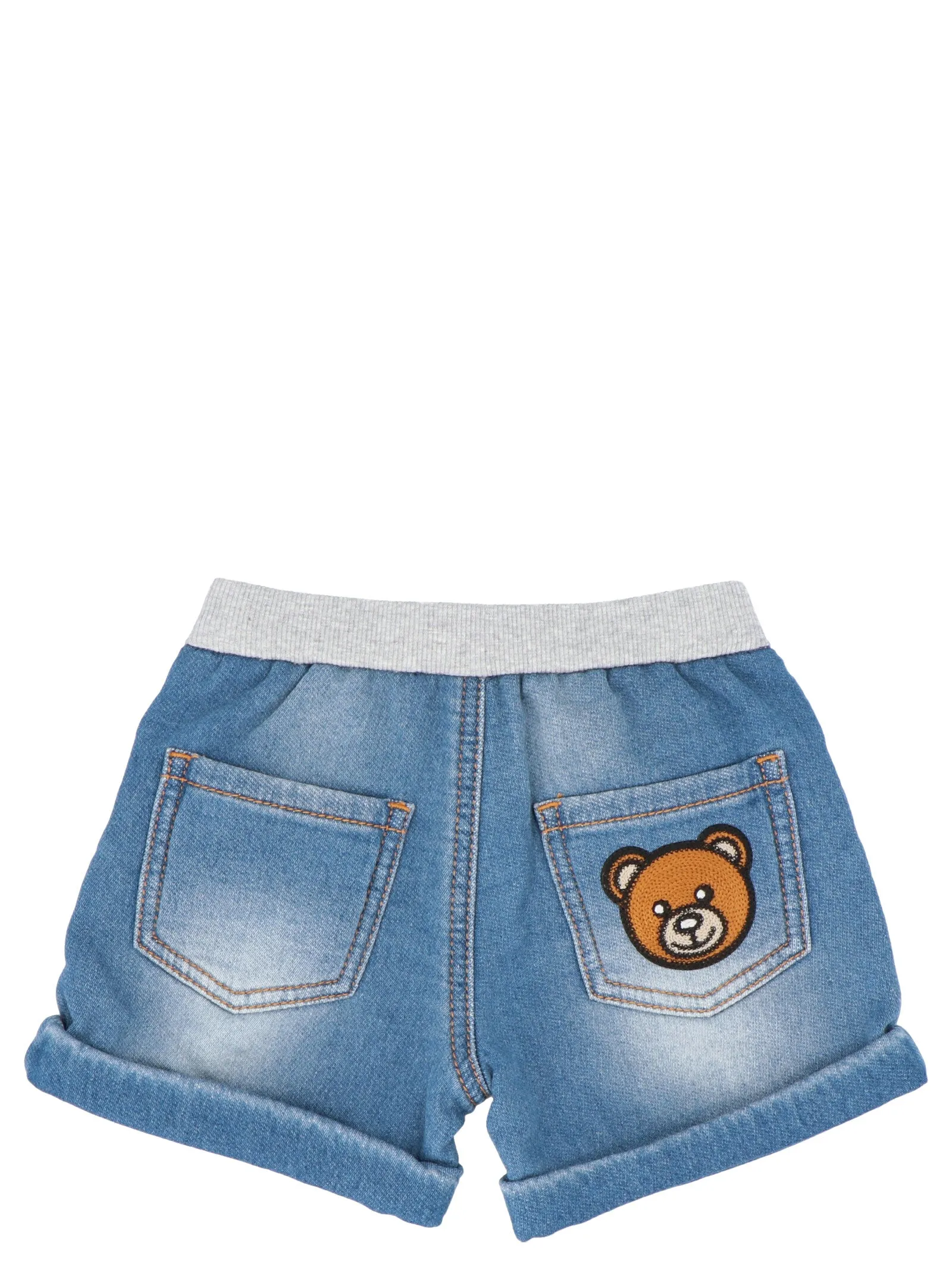 Moschino Kids Teddy Bear Patch Denim Shorts