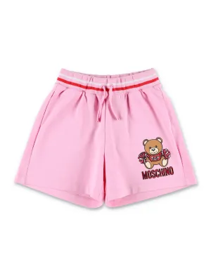 Moschino Kids Teddy Bear Printed Drawstring Shorts