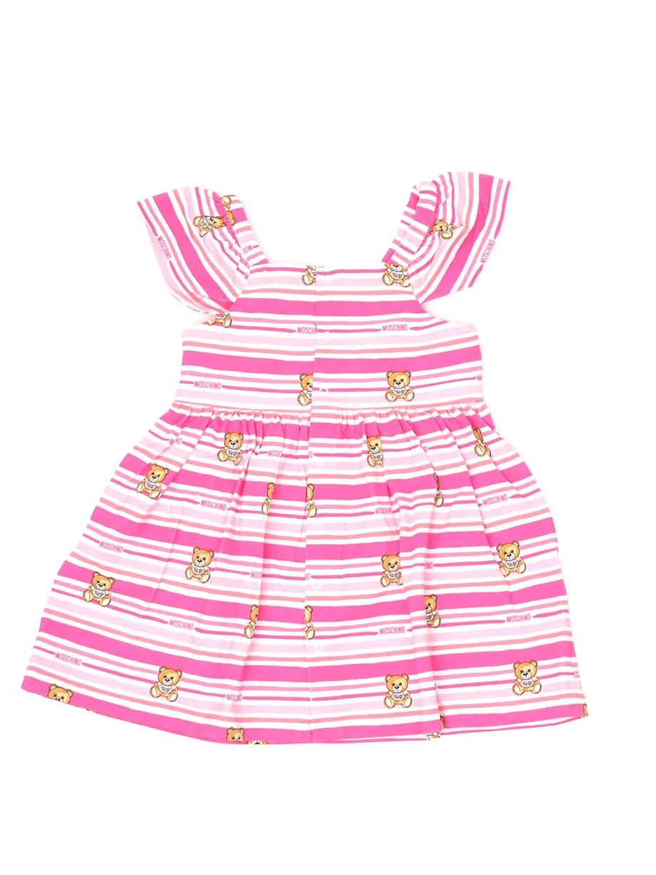 Moschino Kids Teddy Bear Striped Dress