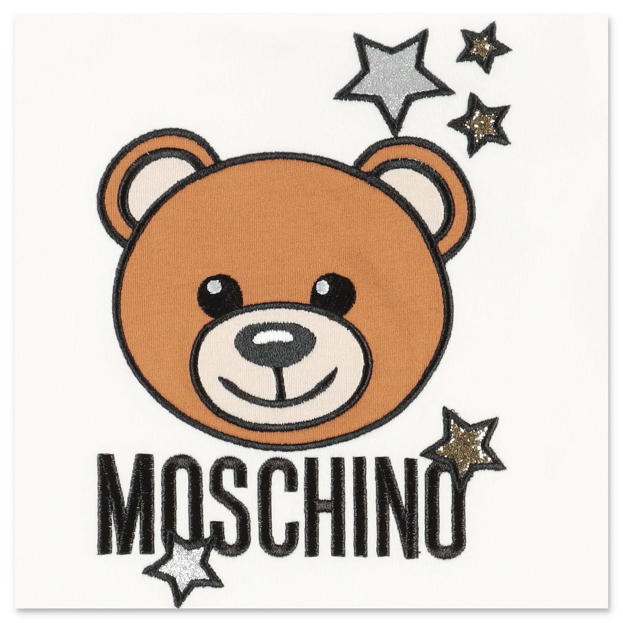 Moschino Kids Teddy Embroidered Ruffle Detail Sweatshirt Dress