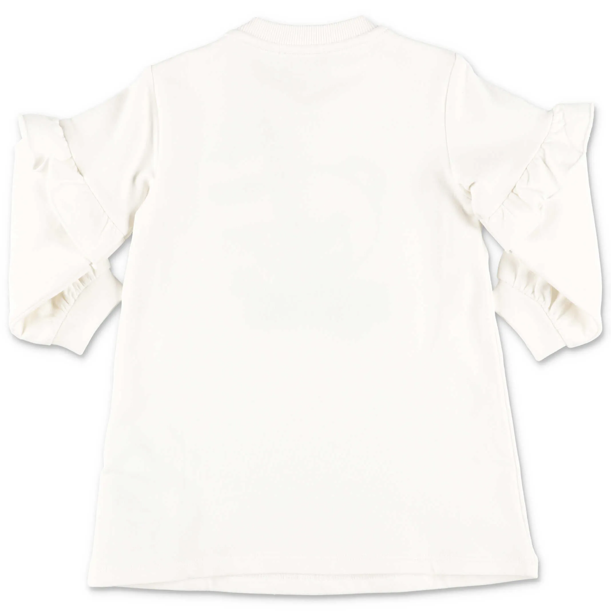 Moschino Kids Teddy Embroidered Ruffle Detail Sweatshirt Dress