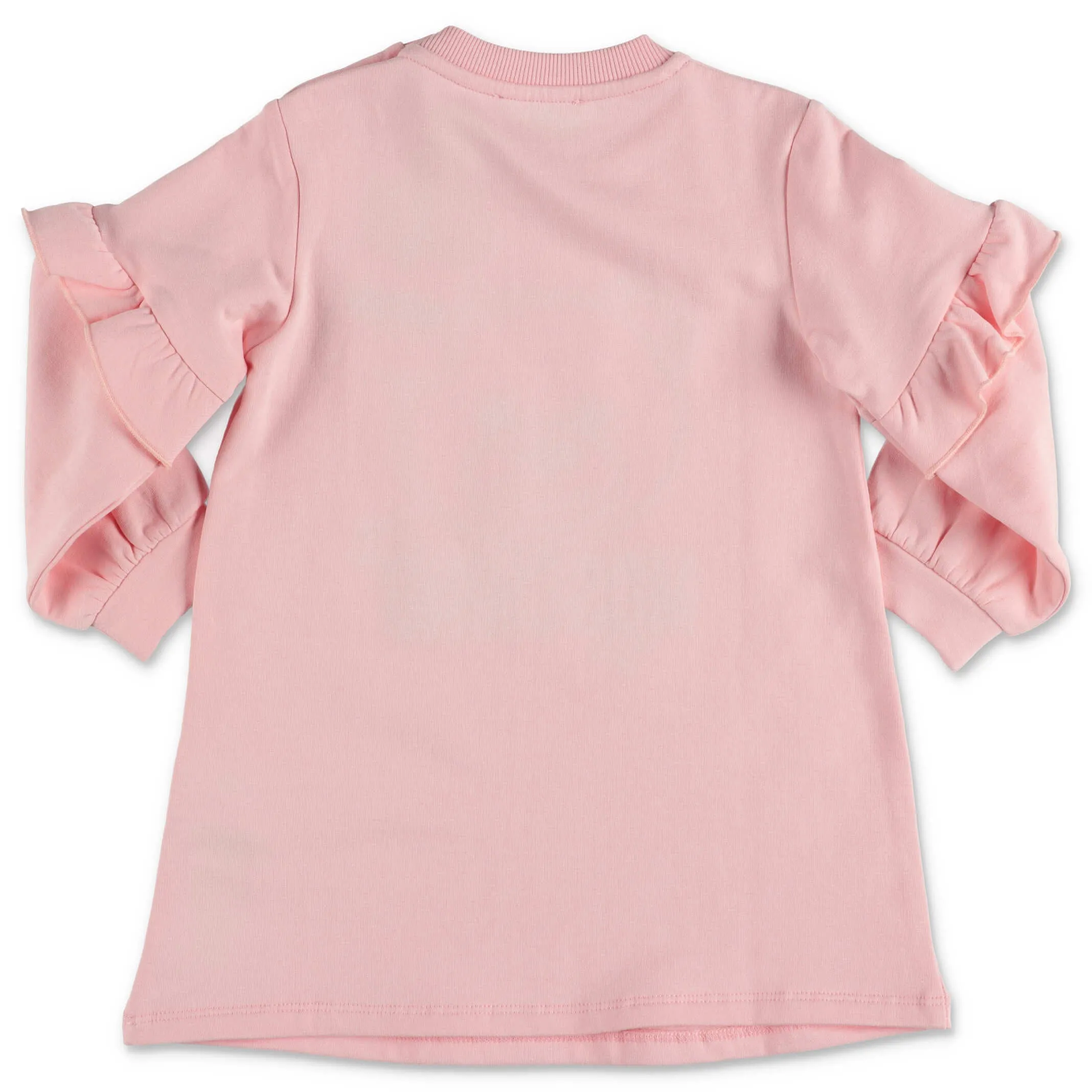 Moschino Kids Teddy Embroidered Ruffle Detail Sweatshirt Dress