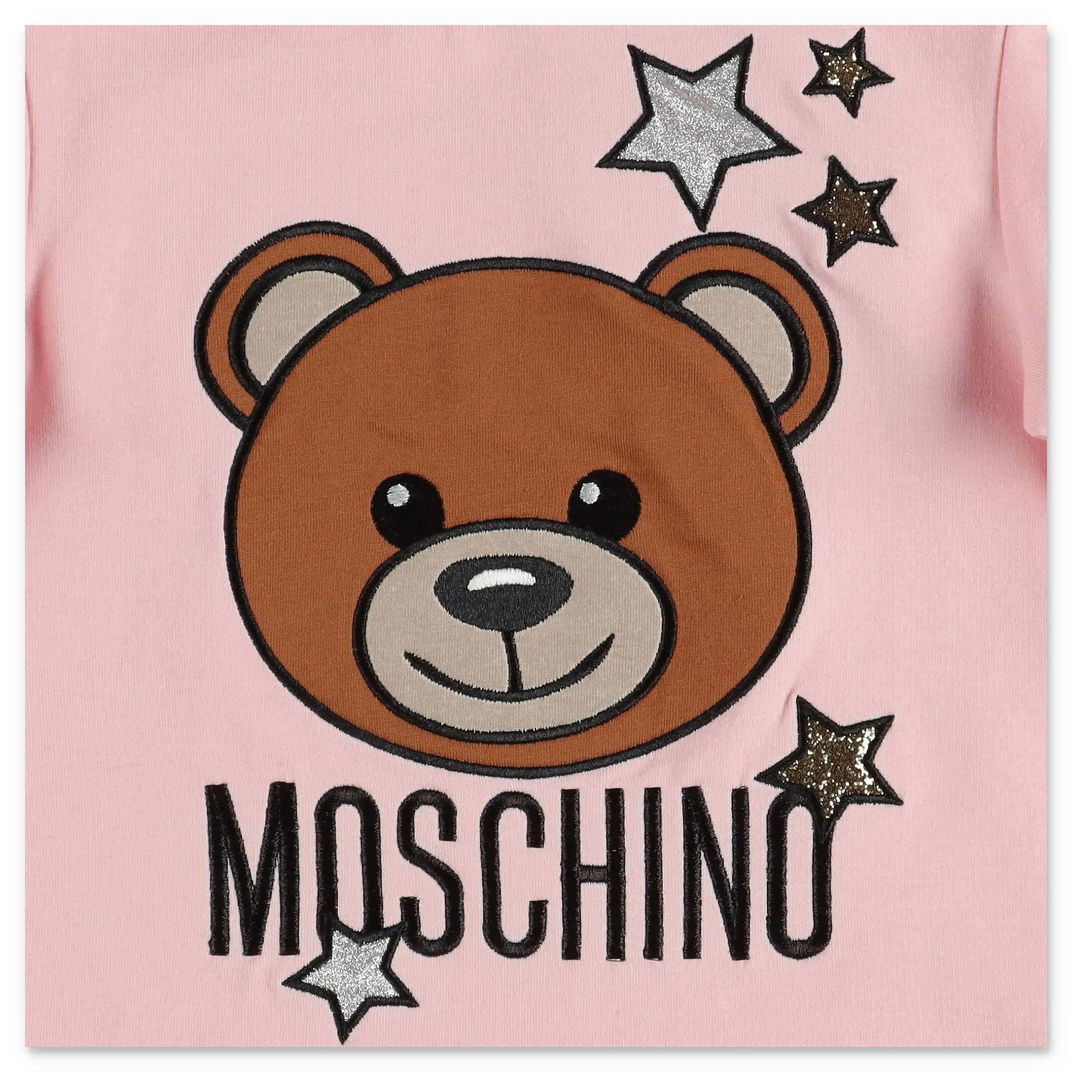 Moschino Kids Teddy Embroidered Ruffle Detail Sweatshirt Dress