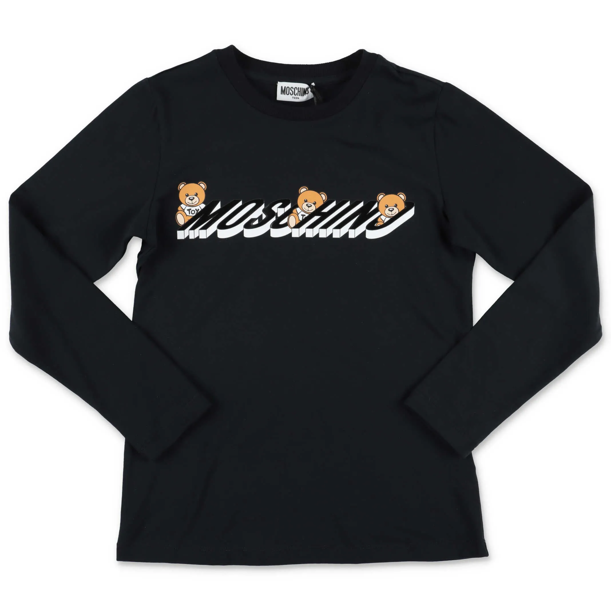Moschino Kids Teddy Logo Print Long Sleeve T-Shirt