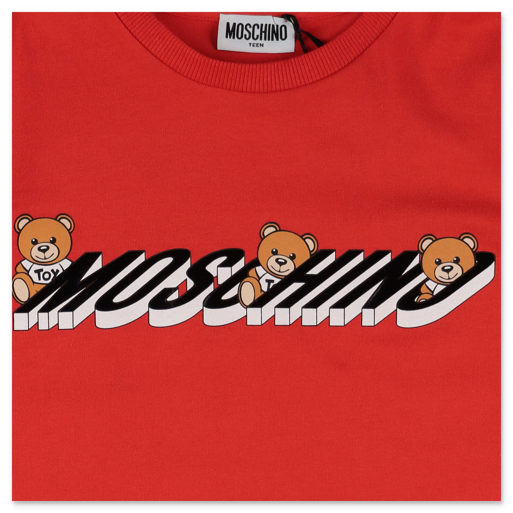 Moschino Kids Teddy Logo Print Long Sleeve T-Shirt