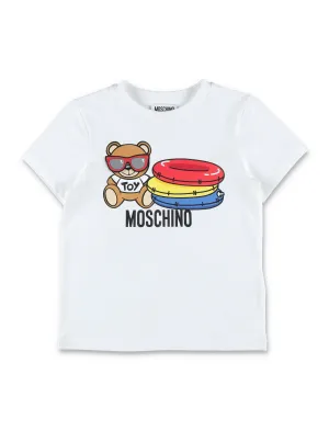 Moschino Kids Teddy Logo Printed Crewneck T-Shirt
