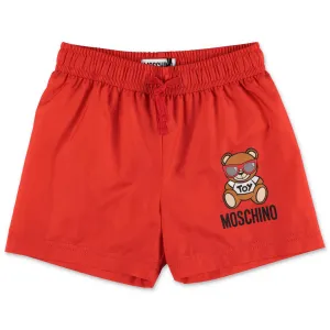 Moschino Kids Teddy Logo Printed Swim Shorts