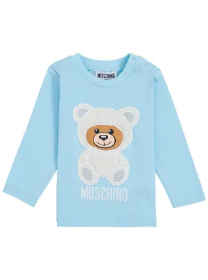 Moschino Kids Winter Teddy Embellished Long-Sleeve Top