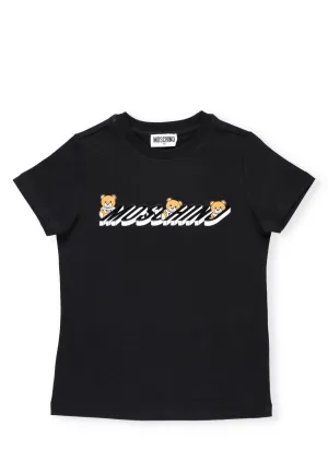 Moshino Kids Teddy Bear Logo Printed T-Shirt