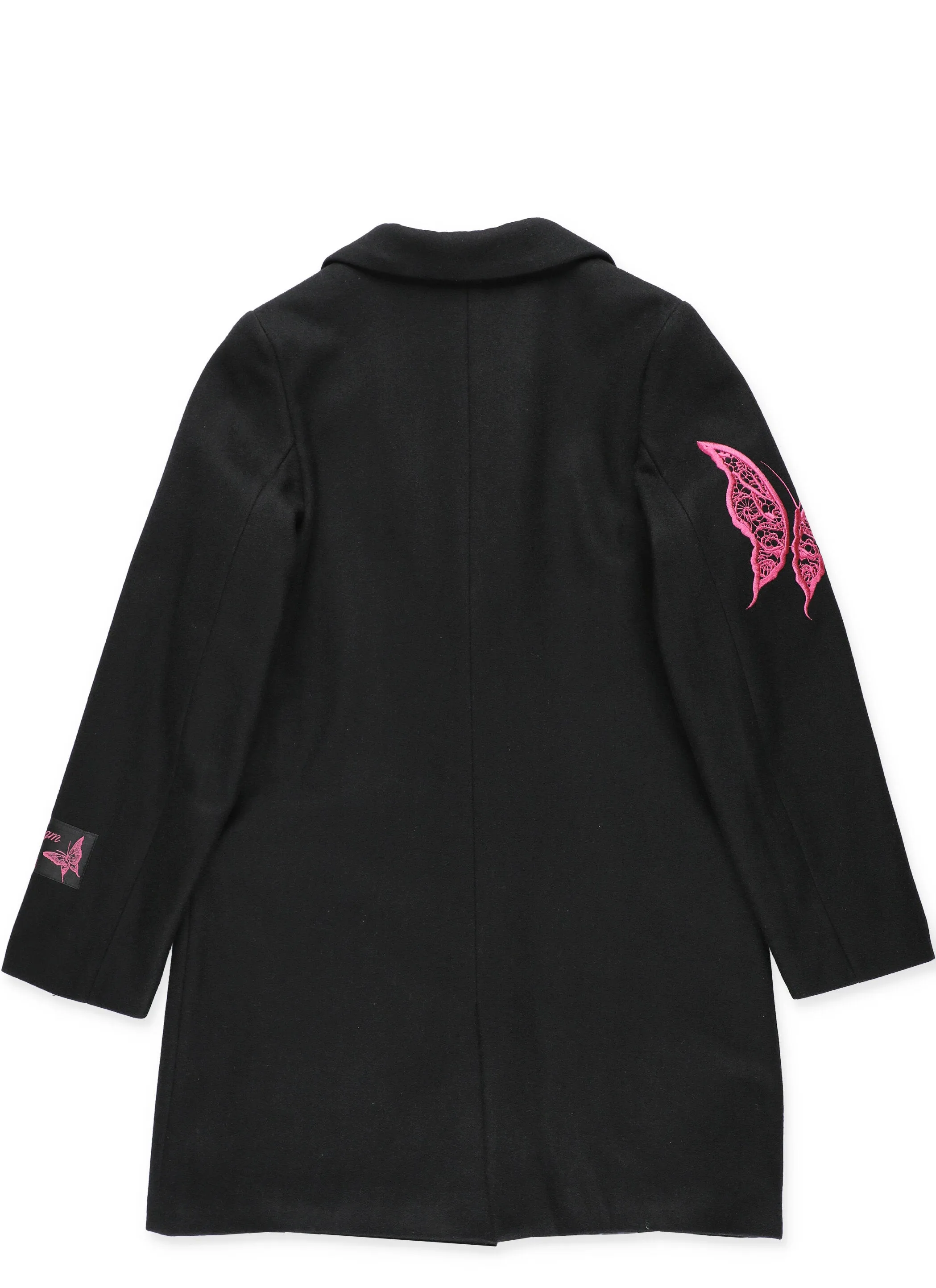 MSGM Kids Butterfly Detailed Single Breasted Coat