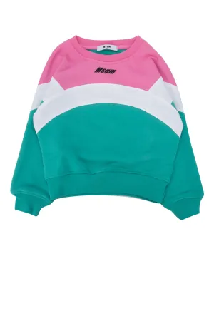 MSGM Kids Colour Block Crewneck Sweatshirt