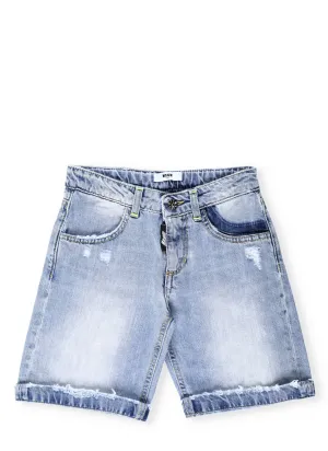 MSGM Kids Denim Bermuda Shorts