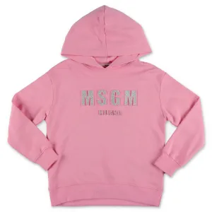 MSGM Kids Glittered Logo Hoodie