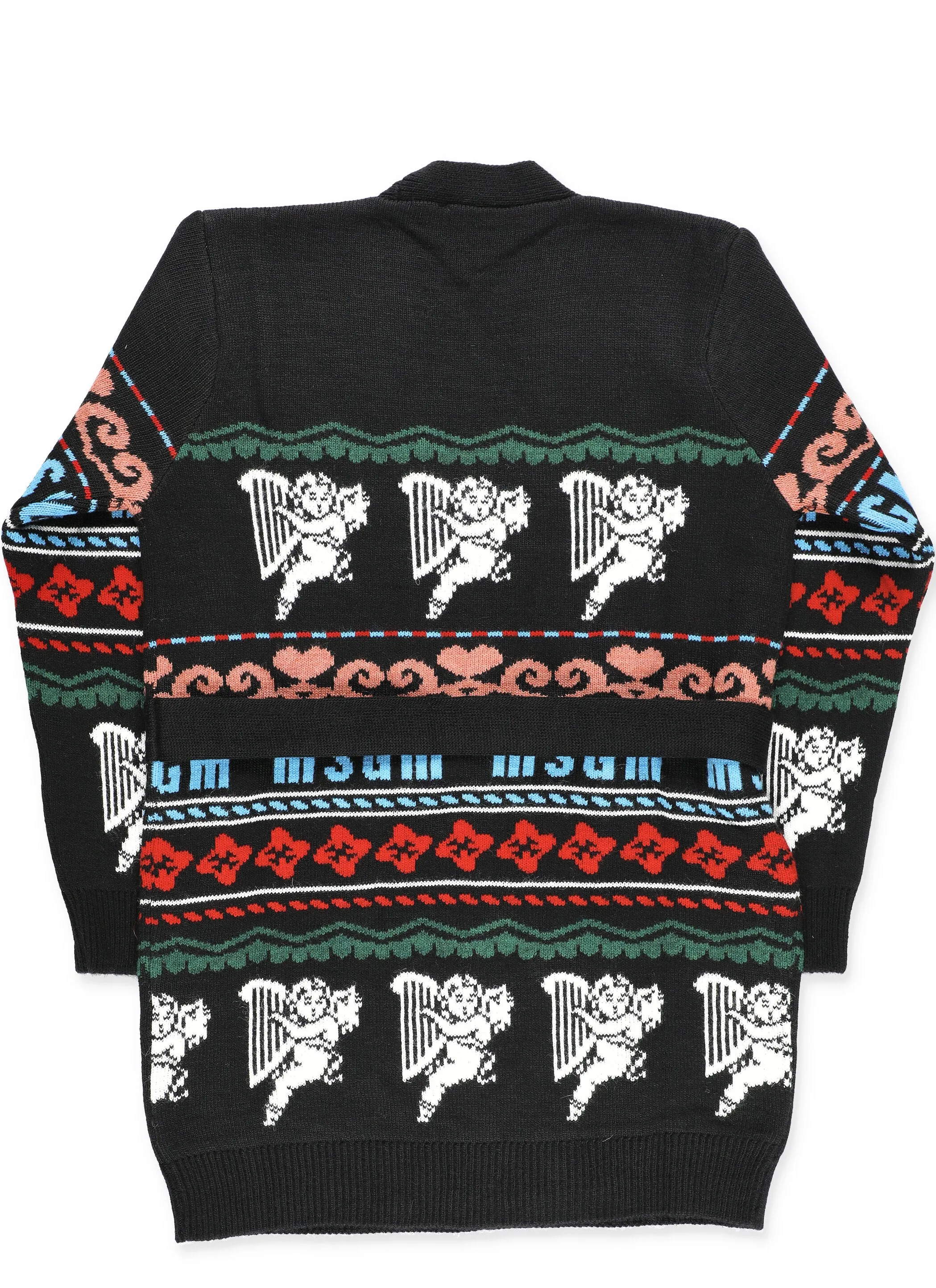 MSGM Kids Graphic Intarsia Cardigan