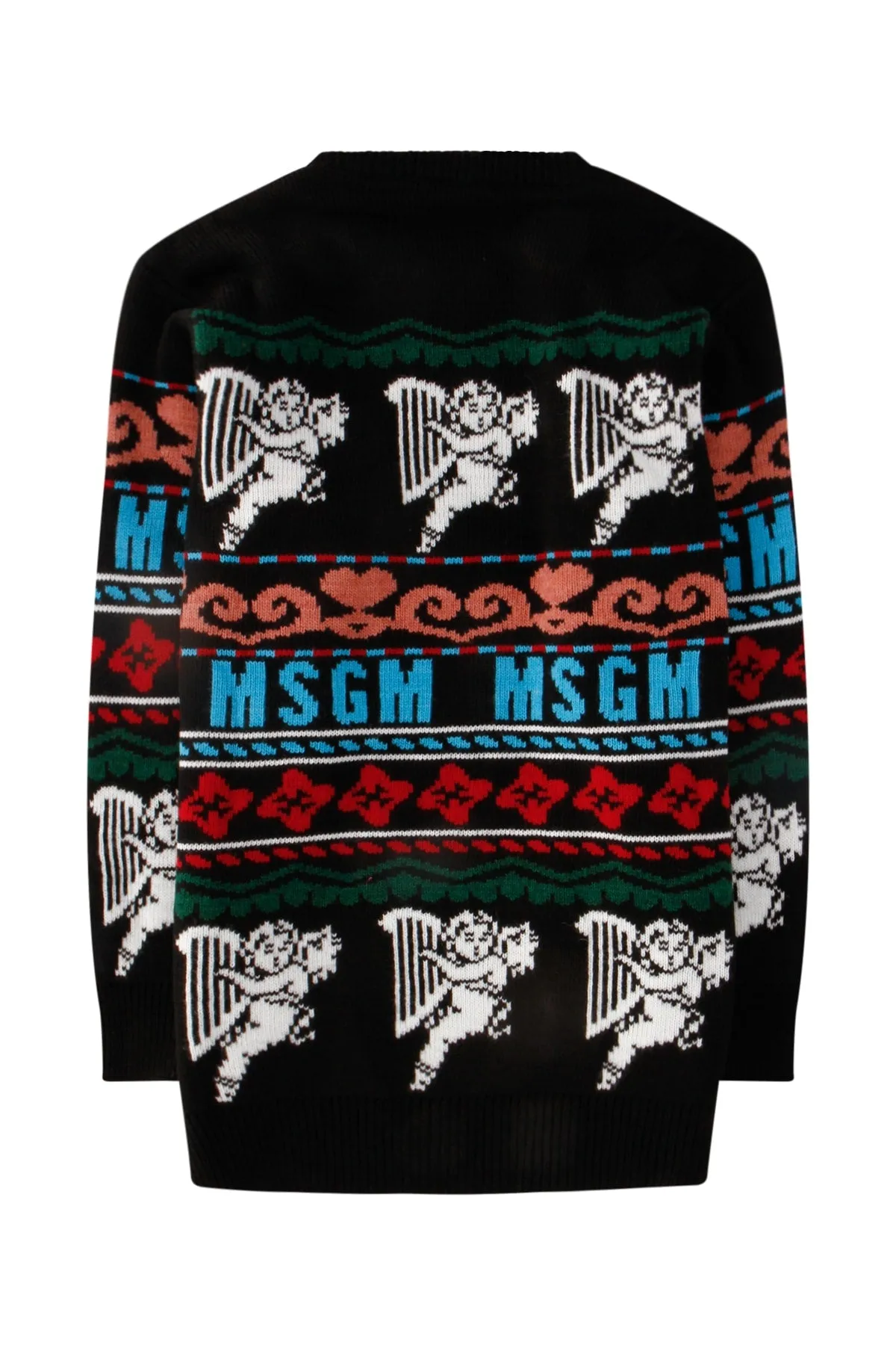 MSGM Kids Graphic Intarsia Jumper