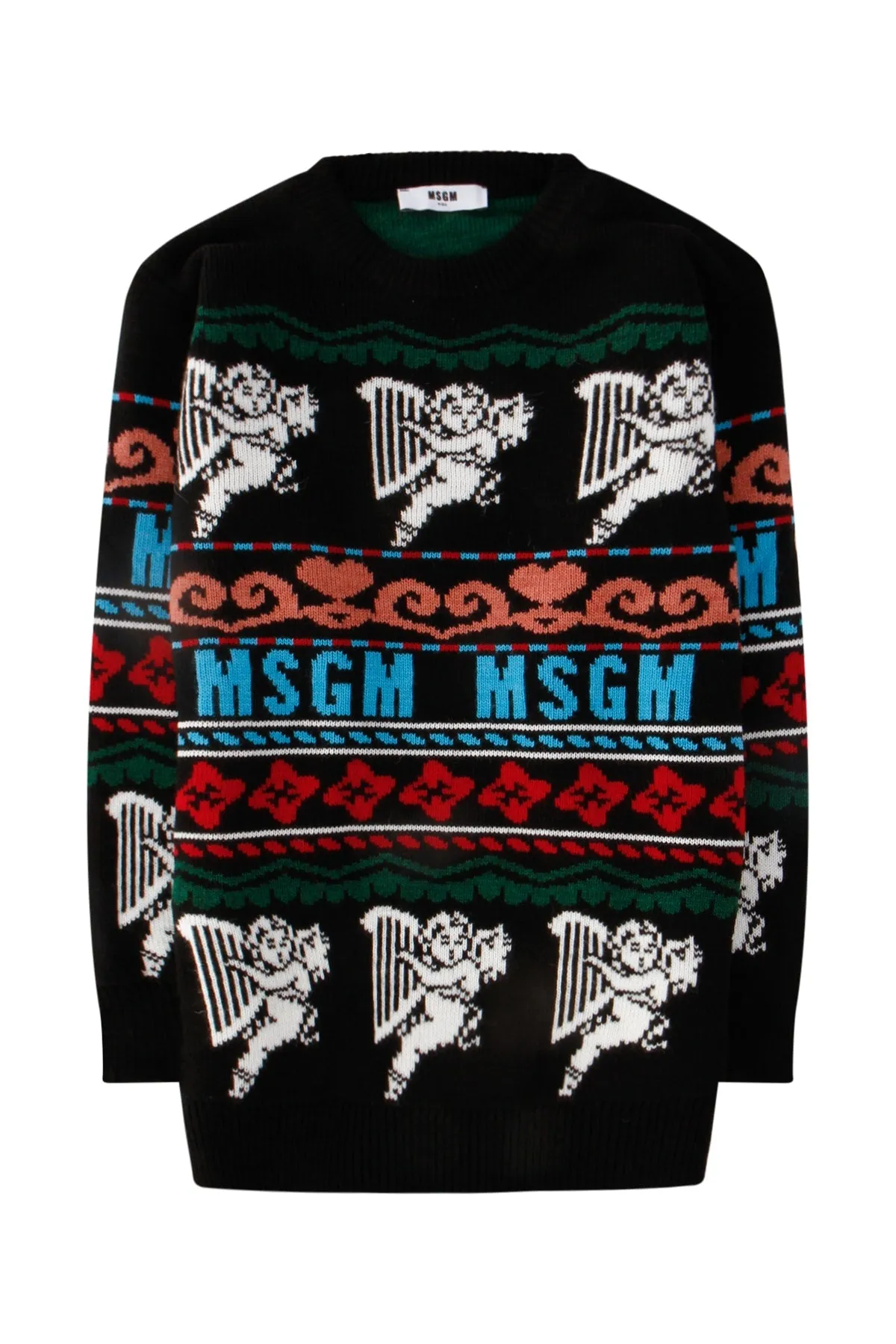 MSGM Kids Graphic Intarsia Jumper