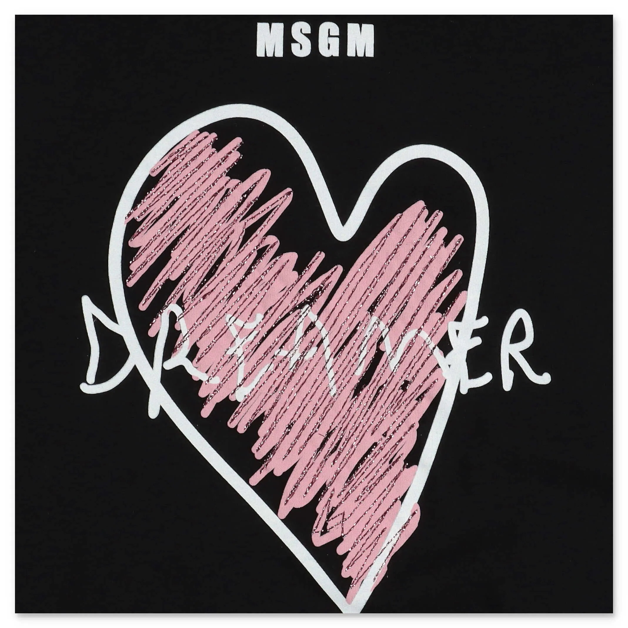 MSGM Kids Heart Printed T-Shirt