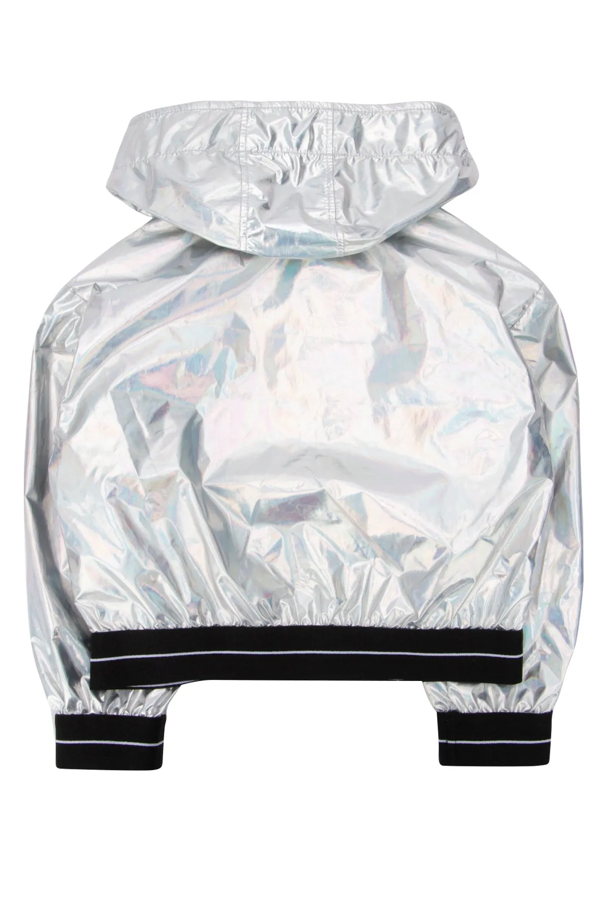 MSGM Kids Iridescent Effect Hooded Jacket