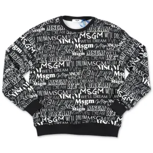 MSGM Kids Logo Allover Printed Sweatshirt