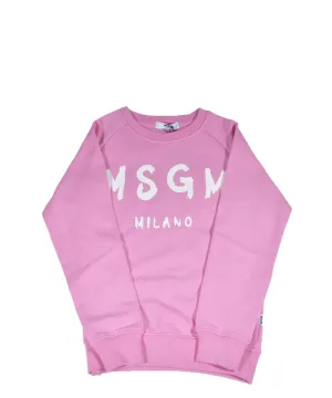 MSGM Kids Logo Print Crewneck Sweatshirt