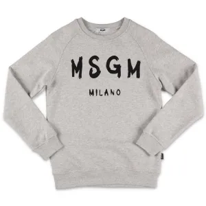 MSGM Kids Logo Print Crewneck Sweatshirt
