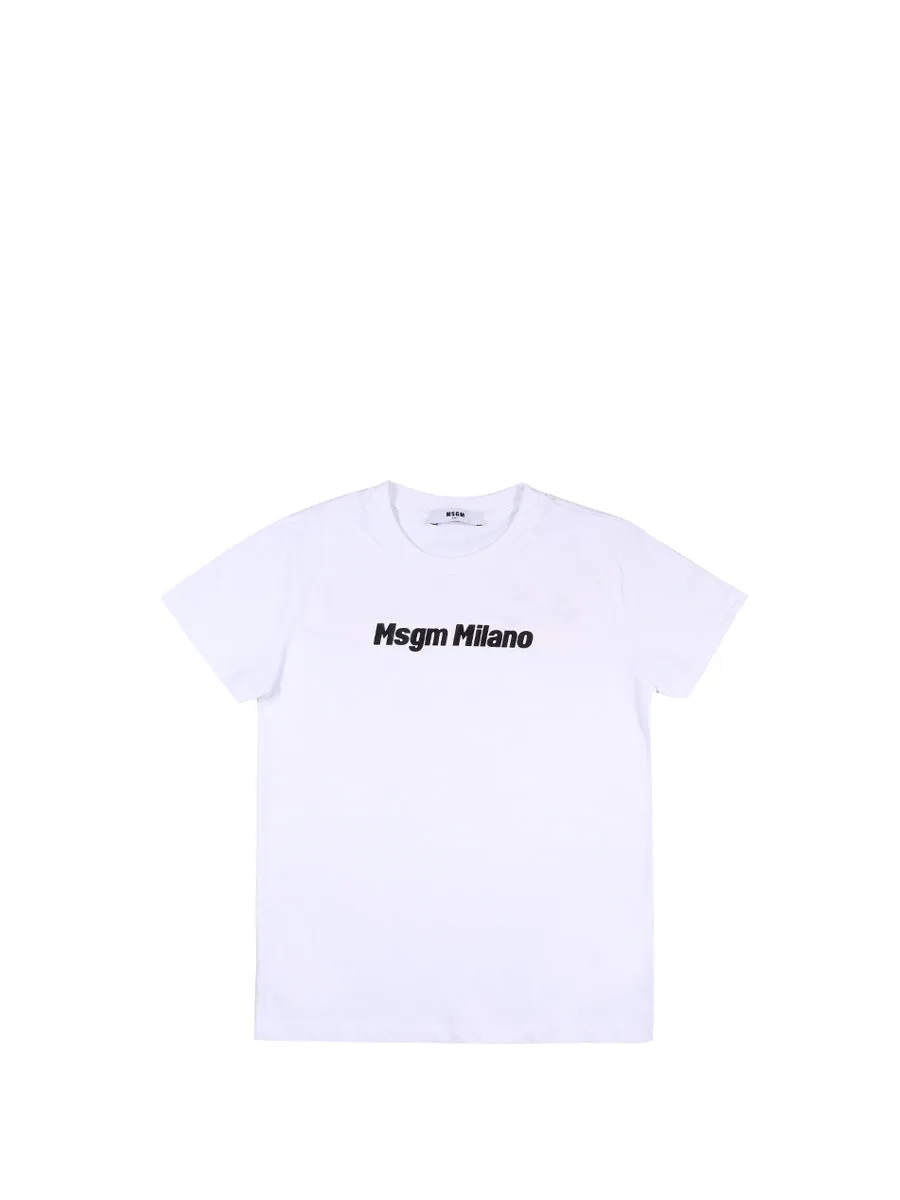 MSGM Kids Logo Print Crewneck T-Shirt