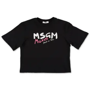 MSGM Kids Logo Print Crewneck T-Shirt