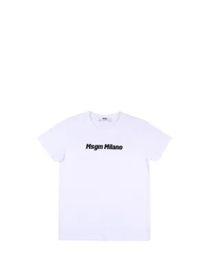 MSGM Kids Logo Print Crewneck T-Shirt