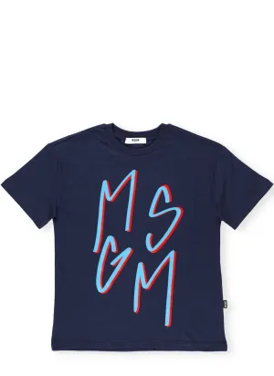 MSGM Kids Logo Print Crewneck T-Shirt