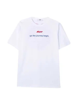 MSGM Kids Logo Print Crewneck T-Shirt