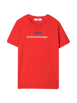 MSGM Kids Logo Print Crewneck T-Shirt