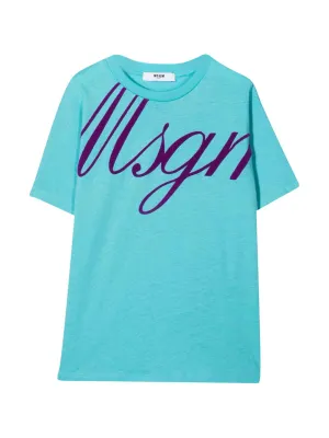 MSGM Kids Logo Print Crewneck T-Shirt