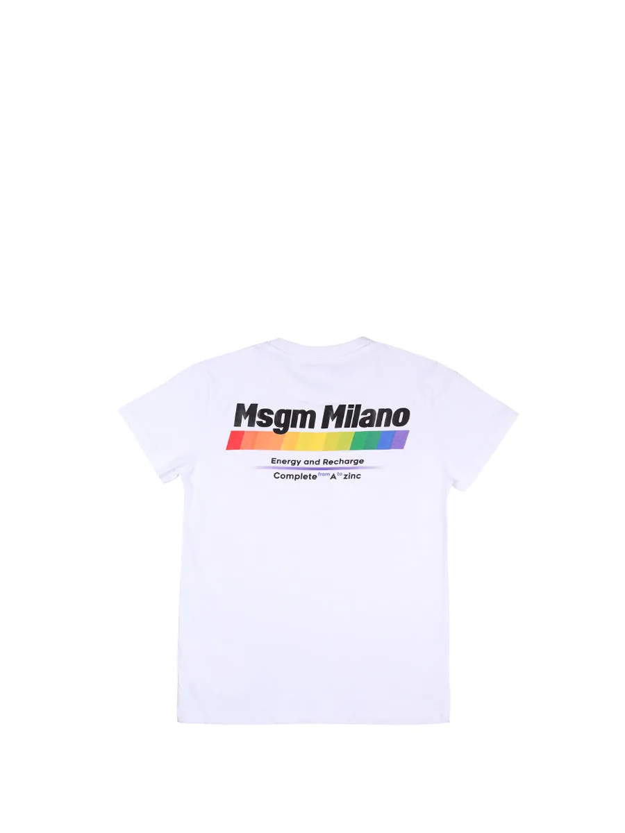 MSGM Kids Logo Print Crewneck T-Shirt