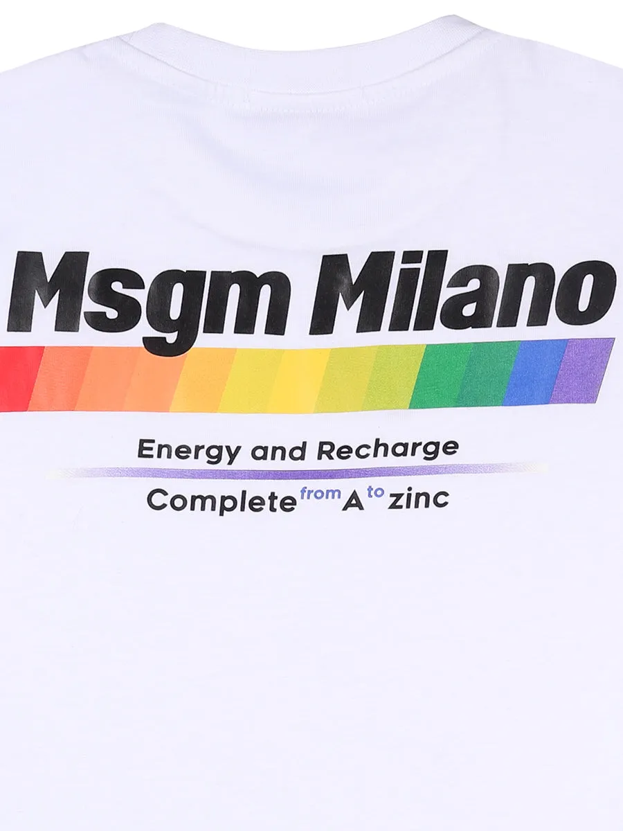 MSGM Kids Logo Print Crewneck T-Shirt