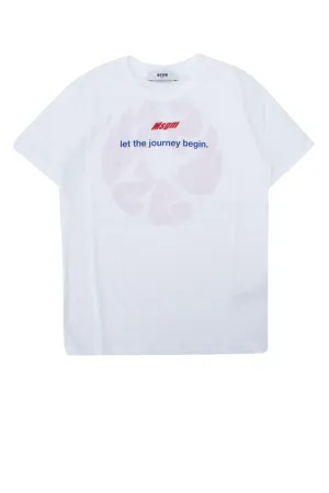 MSGM Kids Logo Print Crewneck T-Shirt