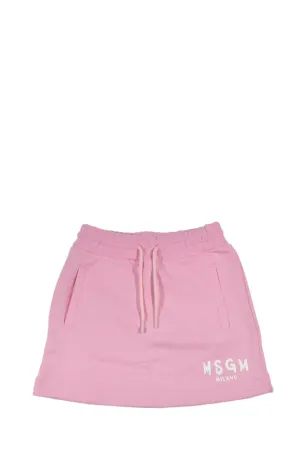MSGM Kids Logo Print Drawstring Skirt